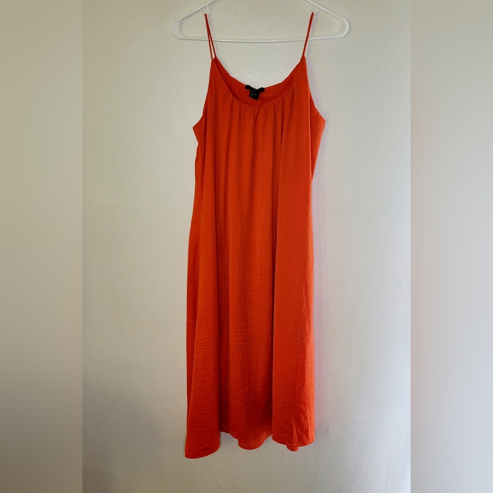H&M Slip Dress Womens Size 6 Orange Lined Tropical Vaca Beachy Cruise Resort